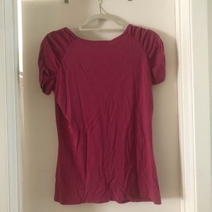 Magenta rushed short sleeve t-shirt